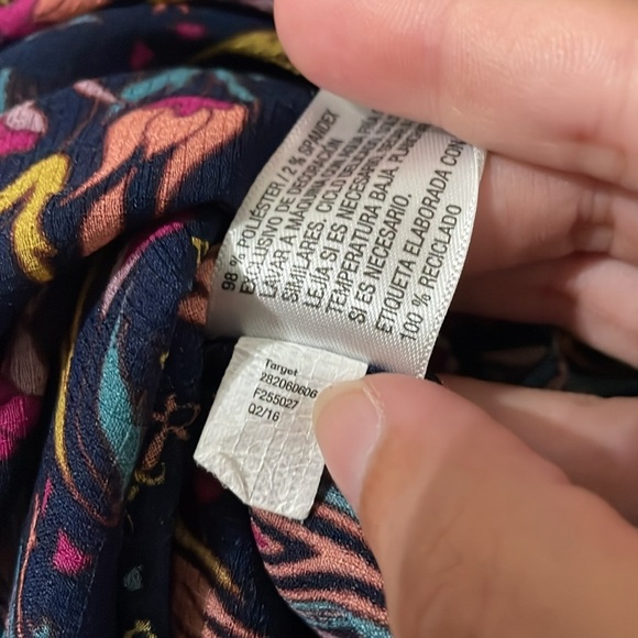 Xhilaration Floral Kimono Cardigan Womens XS Black Open Front Sheer Summer Cover - Picture 5 of 6